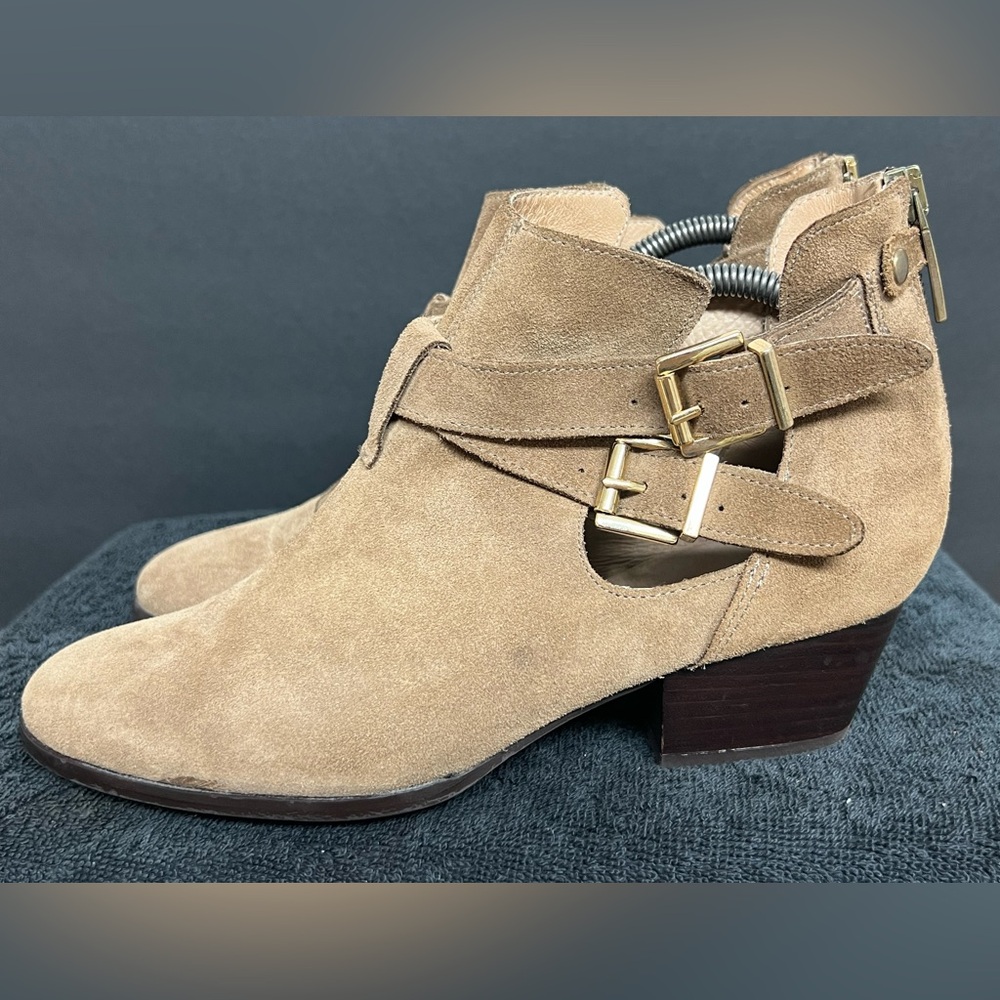 Womens Tan Suede RUSSELL & BROMLEY Ankle Boots Shoes Size Eu 40 US 9.5